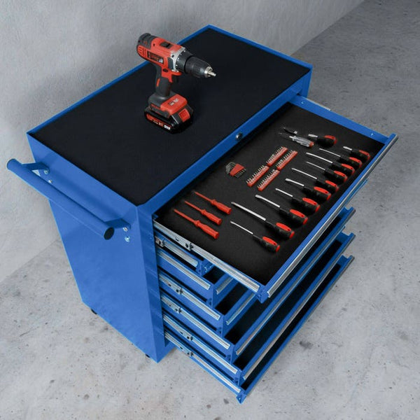 Werkzeugwagen mit 7 Schubladen, blau