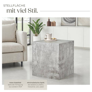 Couchtisch Lasley Beton Optik 45 x 45 x 50 cm
