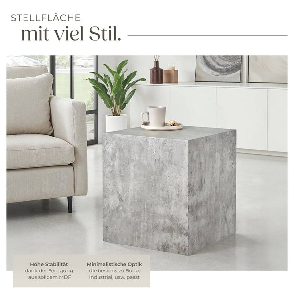 Couchtisch Lasley Beton Optik 45 x 45 x 50 cm