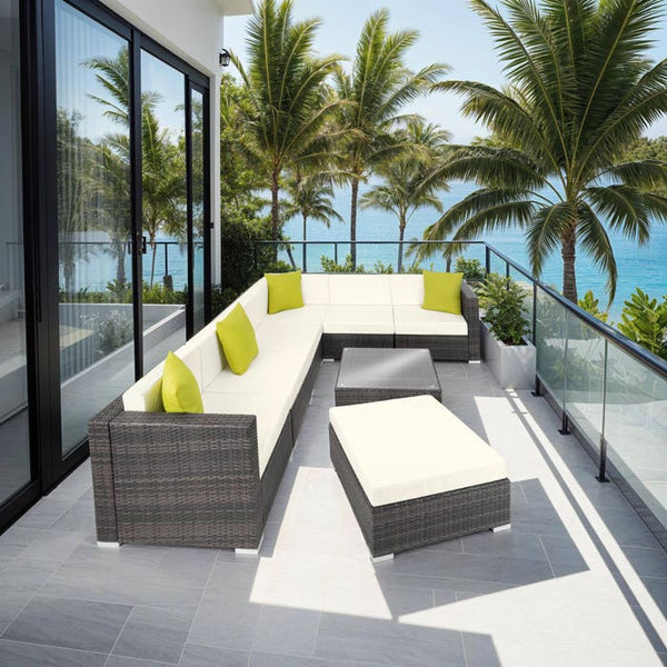 Rattan Loungeset Marbella - grau