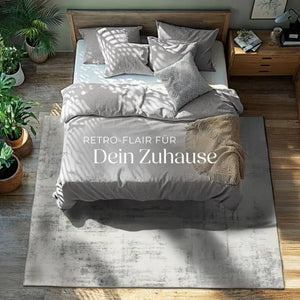 Vintage Teppich Nadira Kurzflor waschbar beige 160 x 230 cm