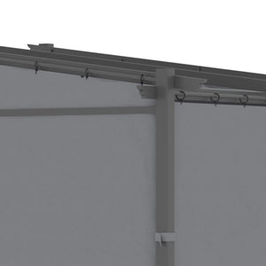 Pavillon Pergola, inklusive Befestigungsmaterial, ausziehbares Dach, Dunkelgrau