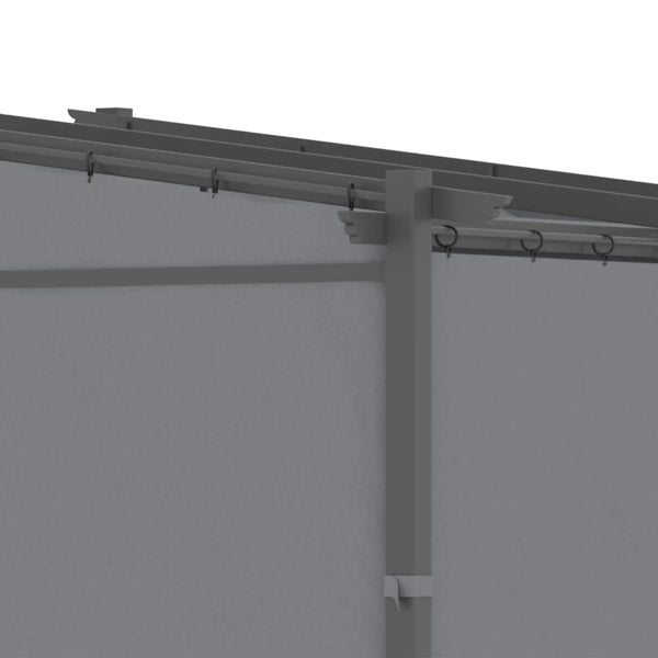 Pavillon Pergola, inklusive Befestigungsmaterial, ausziehbares Dach, Dunkelgrau