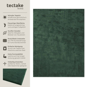 Tapis à poils courts Soft Zone vert 140 x 200 cm 