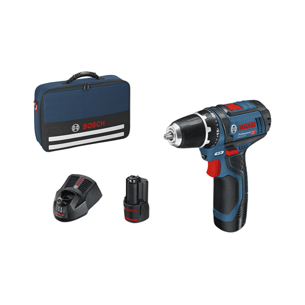Bosch GSR 12V-15 Professional, cordless drill/driver, 2x2.0 Ah,