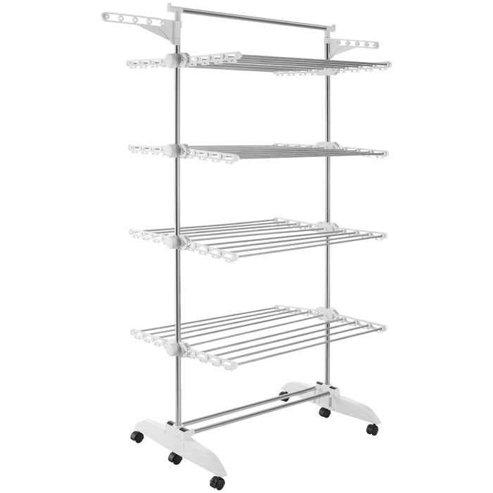 Odelia tower clothes drying rack with wheels, foldable, 4 tiers 