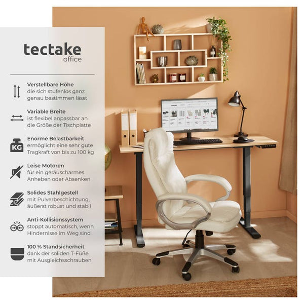 Telaio per tavolo Twain, regolabile in altezza, 110-168x60x60-125cm, nero
