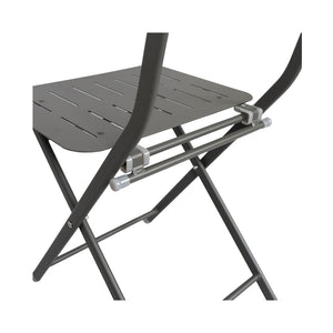 CONTINI Gartentisch Rund mit 2 Stühlen Metall anthrazit