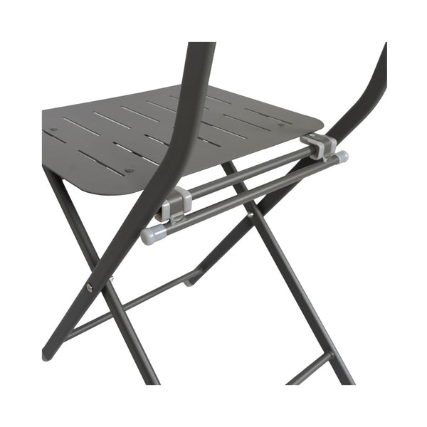CONTINI Gartentisch Rund mit 2 Stühlen Metall anthrazit