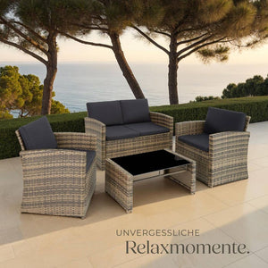Rattan Lounge Lucca natur/dunkelgrau