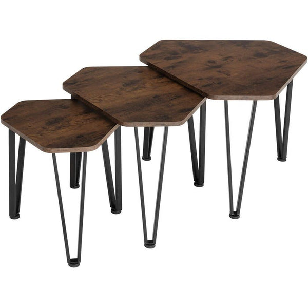 Beistelltisch-Set Torquay Industrial Holz dunkel, rustikal