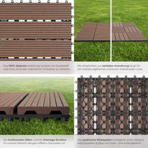 Terrassenfliesen Tegulas braun 22er Set