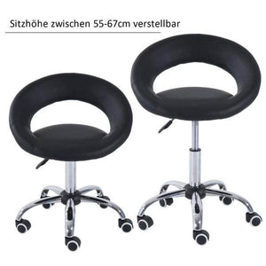 Arbeitshocker Rollhocker höhenverstellbar Schwarz