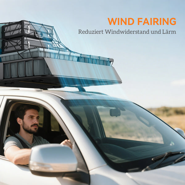 Dachgepäckträger Auto mit Windabweiser Stahl schwarz