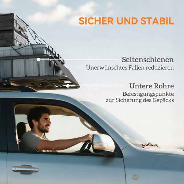 Dachgepäckträger Auto mit Windabweiser Stahl schwarz