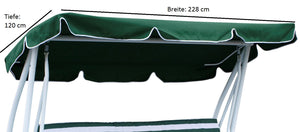 Dachplane für Hollywoodschauk MIAMI 232x120cm, dunkelgrün