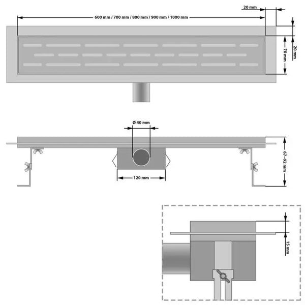 Duschrinne Edelstahl 60 cm