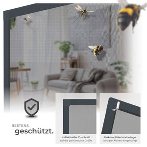 Fliegengitter mit Aluminiumrahmen anthrazit 80 x 100 cm