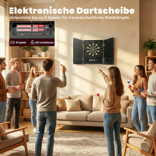 Dartscheibe elektronisch mit Türen LED Anzeige und Dartpfeile