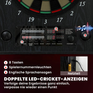 Dartscheibe elektronisch mit Türen LED Anzeige und Dartpfeile