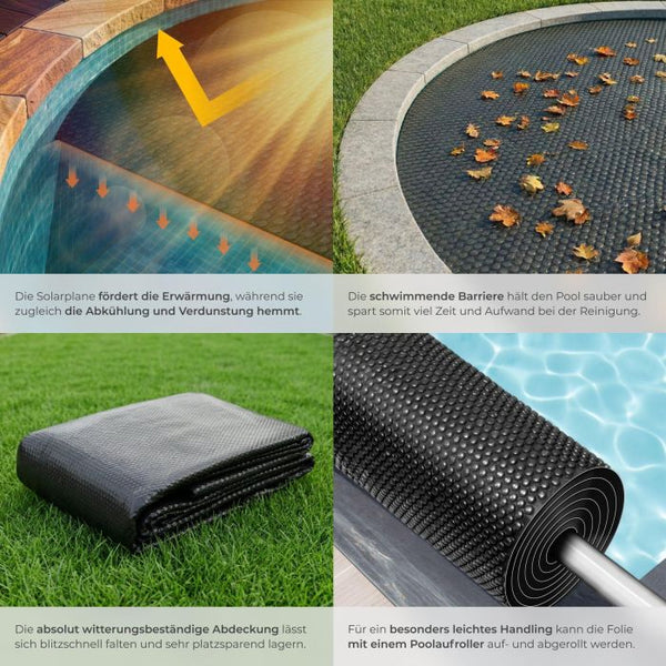 Pool-Solarfolie rund schwarz Ø 250 cm