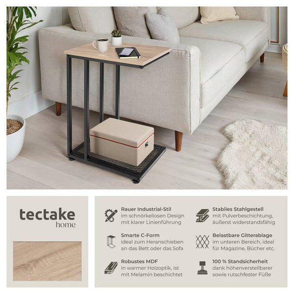 Beistelltisch Eton Industrial Holz hell, Eiche Sonoma