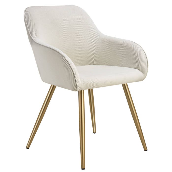 Chaise Marilyn, crème/or, à l'unité