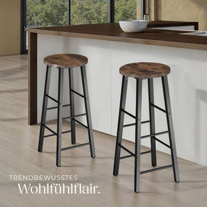 2 Barhocker Keynes Industrial dunkelbraun