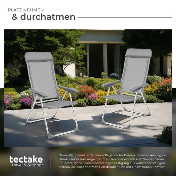4 Aluminium Gartenstühle mit Kopfteil
