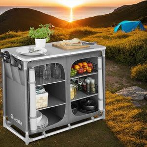 Camping kitchen 97x47.5x78cm gray