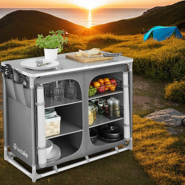 Camping kitchen 97x47.5x78cm gray