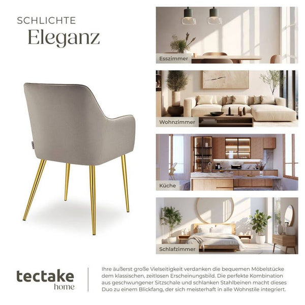 Armlehnstuhl Avane, Samtoptik, gepolstert taupe 2er Set