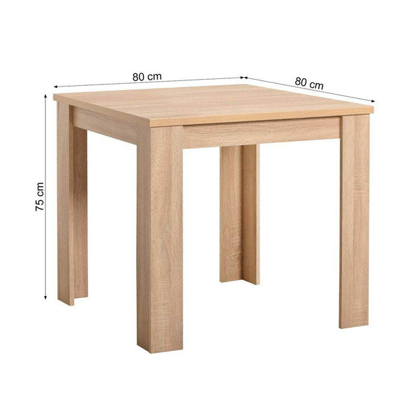 Esstisch mit 2 Stühlen Set 80x80 cm Natur Grau
