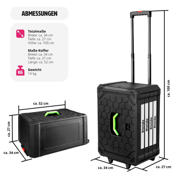 Valigia portautensili trolley, 899 pezzi, con 4 cassetti