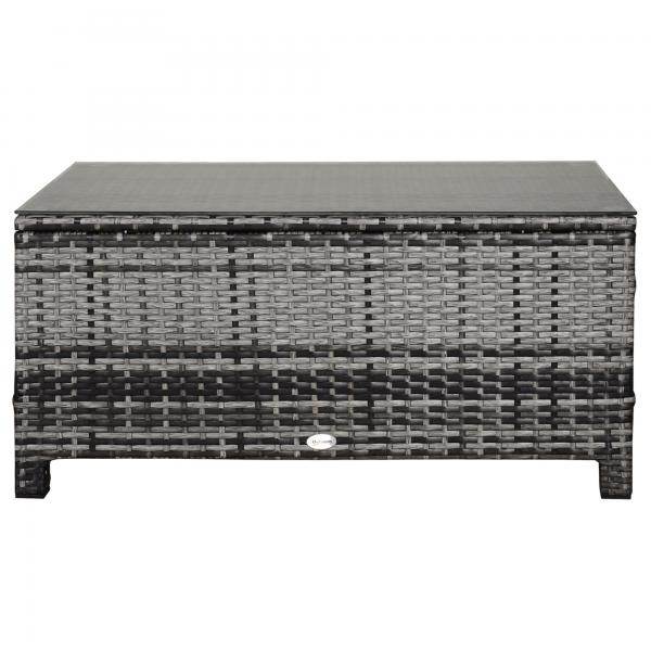 Beistelltisch Gartentisch Balkontisch Polyrattan Grau