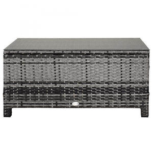 Beistelltisch Gartentisch Balkontisch Polyrattan Grau