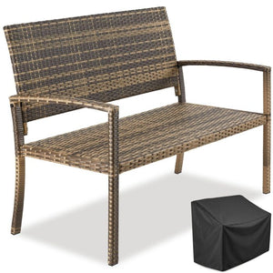 Rattan-Gartenbank Murat 2-Sitzer wetterfest natur