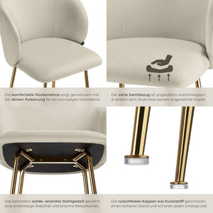 Barstuhl Luana creme/gold 4er Set