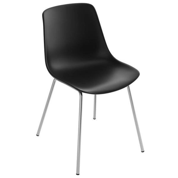Kunststoffstuhl Mave schwarz/chrom 2er Set