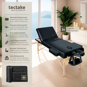 3 Zonen Massageliege Somwang schwarz