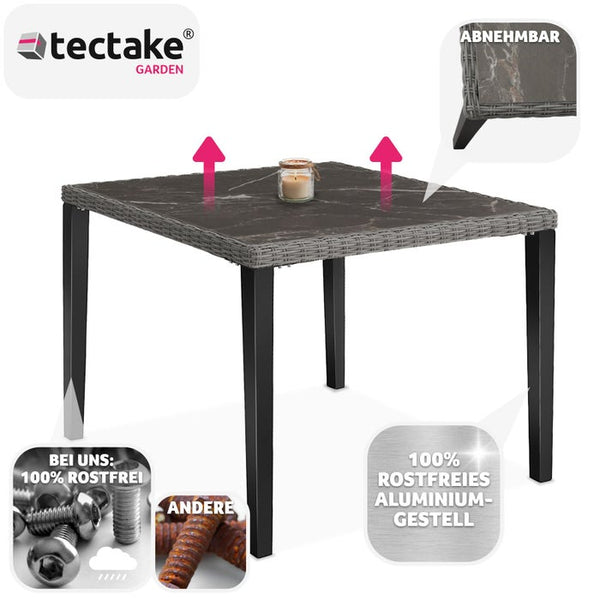 Rattan Tisch Tarent grau