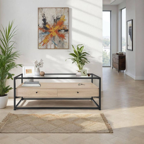Lowboard Maidenhead 121,5x41,5x50,5cm Industrial Holz hell, Eiche Sonoma