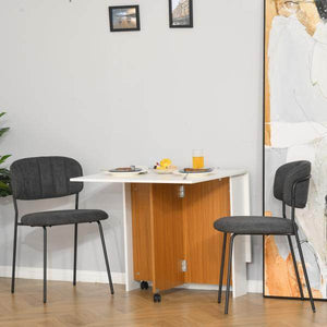 Ausklappbarer Esstisch Ausziehbarer Esstisch, mobil Teak+Weiss