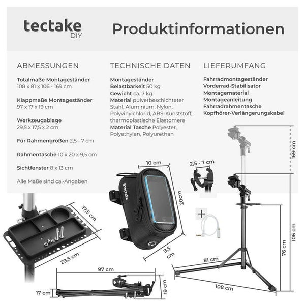 Set Fahrradmontageständer Jan und Rahmentasche Typ 2