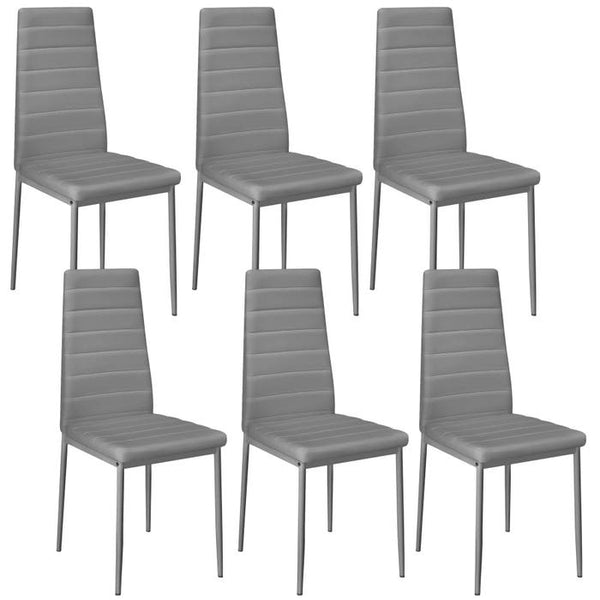 6 Esszimmerstühle Kunstleder grau