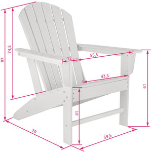 Gartenstuhl im Adirondack-Design weiss/weiss