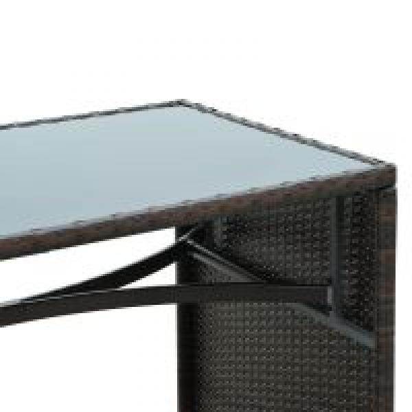 5tlg. Polyrattan Rattan Essgruppe Gartenset Sitzgruppe Sofa Garnitur Stahl Braun+Khaki