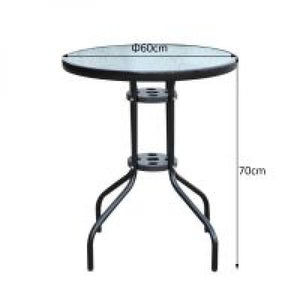 Gartentisch Balkontisch Bistrotisch Glastisch Beistelltisch Metall+Sicherheitsglas