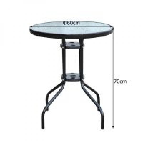 Gartentisch Balkontisch Bistrotisch Glastisch Beistelltisch Metall+Sicherheitsglas