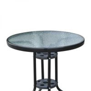 Gartentisch Balkontisch Bistrotisch Glastisch Beistelltisch Metall+Sicherheitsglas